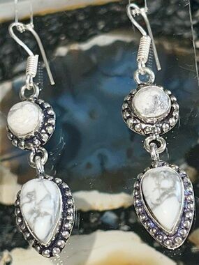 Magnesite Earrings 2 1/4”